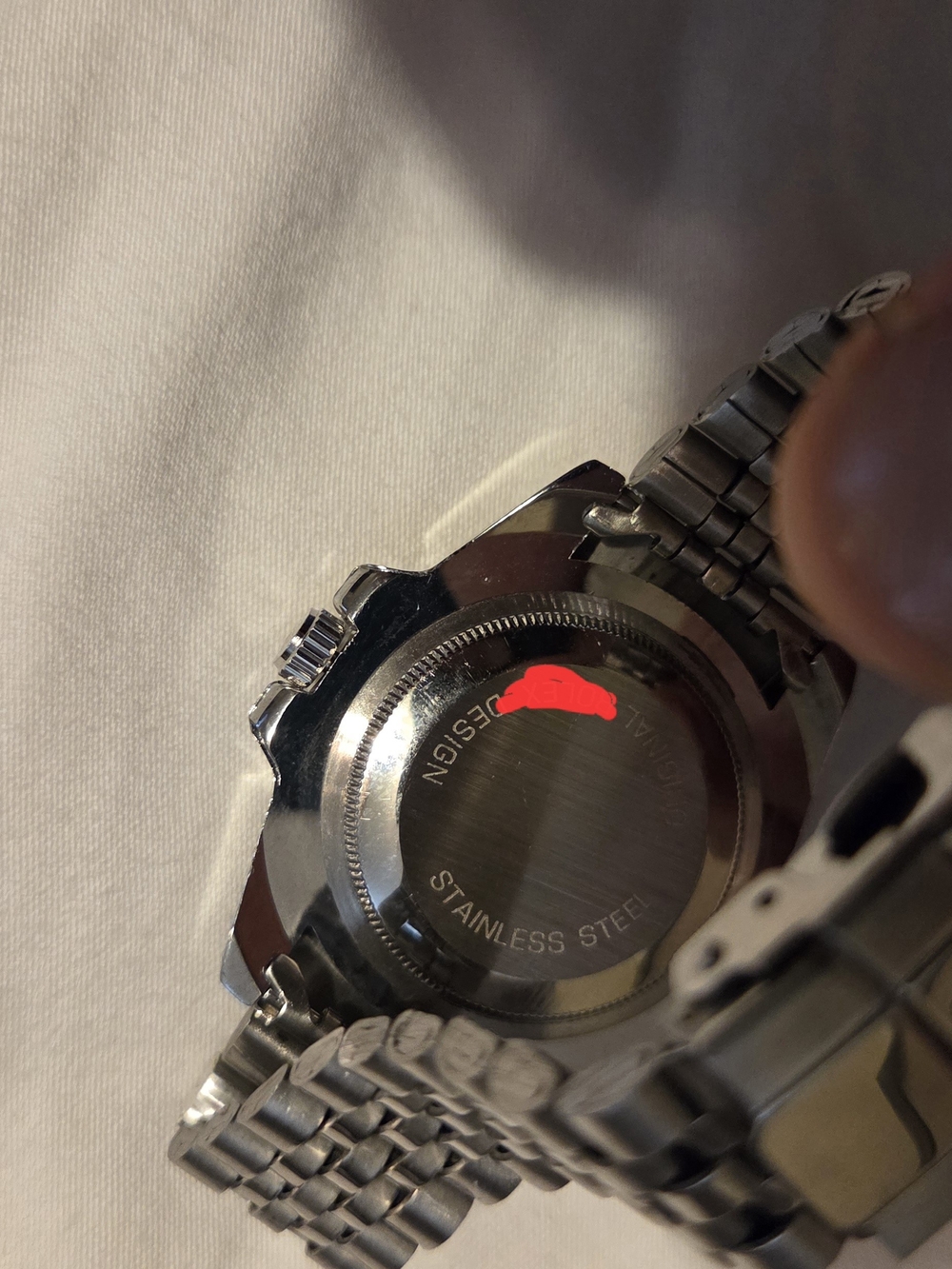 Stainless Steel Diver Watch with Black Bezel and White Dial - Picture 6 of 6